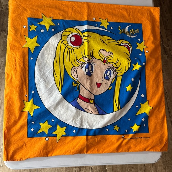 Vintage Other - Vintage 1998 anime Sailor Moon Orange duvet Blanket or large pillow case(?) rare